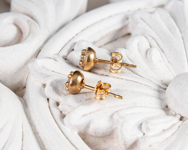 Gold vermeil lab diamond stud earrings