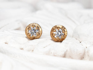 Gold vermeil lab diamond stud earrings