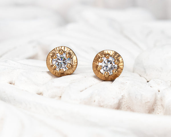 Gold vermeil lab diamond stud earrings