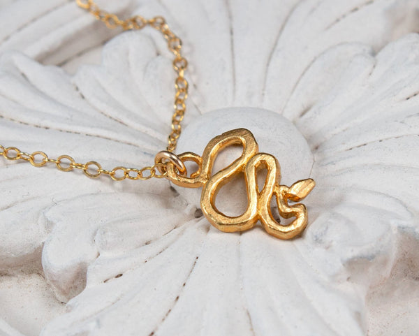 handmade gold vermeil snake necklace