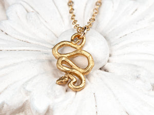 handmade gold vermeil snake necklace