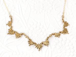 Gold vermeil sunburst statement necklace
