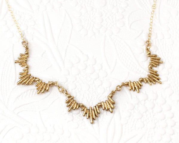 Gold vermeil sunburst statement necklace
