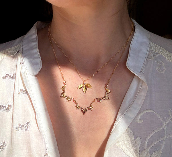 Gold vermeil sunburst statement necklace