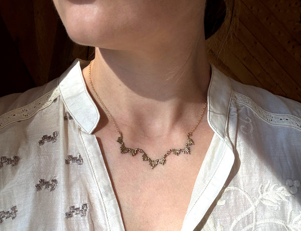 Gold vermeil sunburst statement necklace