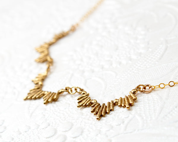 Gold vermeil sunburst statement necklace