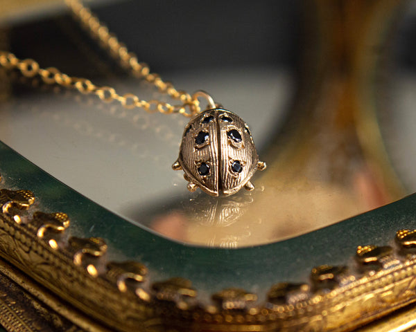 Gold vermeil ladybug pendant
