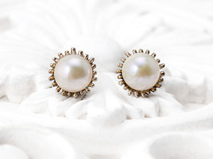 Sterling silver pearl stud earrings