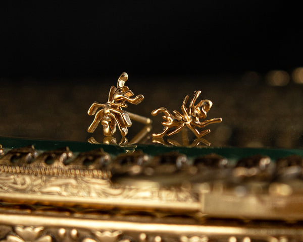 Gold vermeil ant stud earrings
