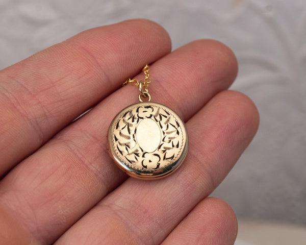 vintage locket with wildflower painting