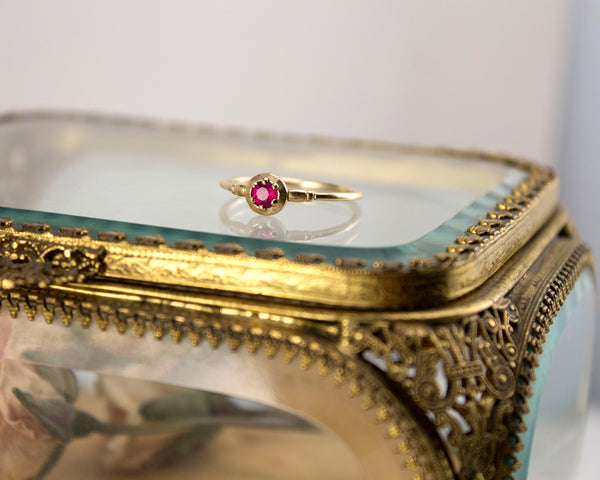 unique ruby solitaire ring