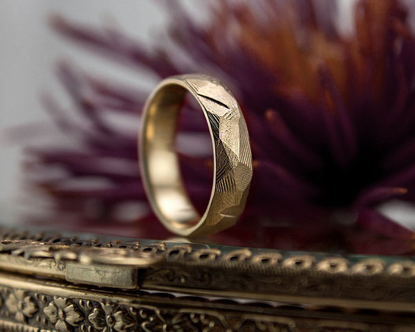 6mm rustic mens wedding ring