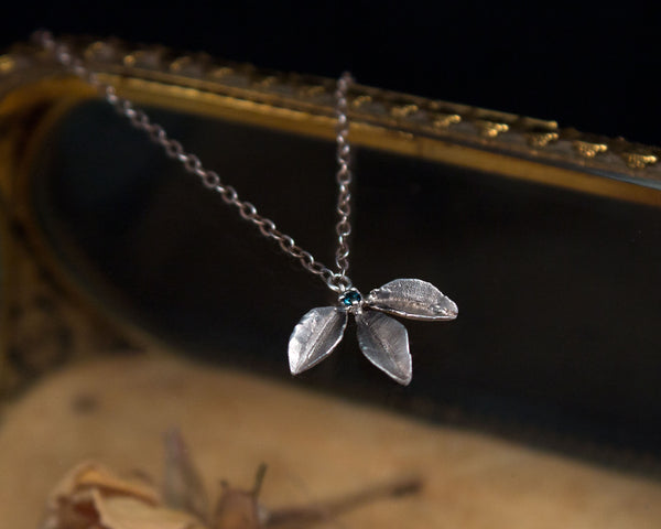 Sprig Leaf Necklace - Sterling Silver
