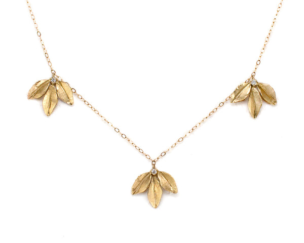 14k gold leaf necklace