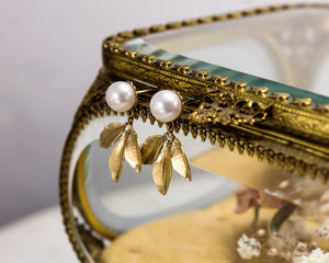 formal pearl stud earrings in 14k